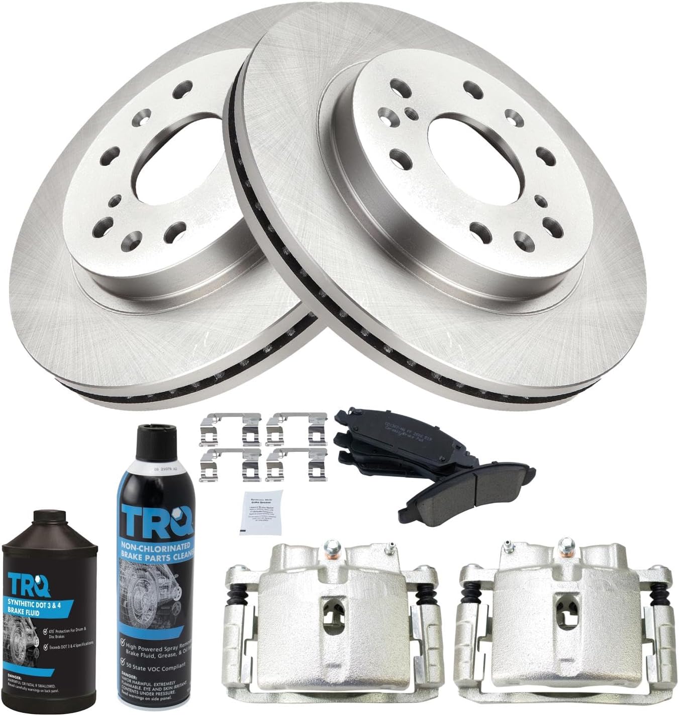 TRQ Front Brake Pad & Rotor Kit for 2005-2006 GMC Sierra 1500
