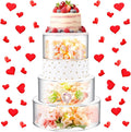 Sintuff 3 Pcs Acrylic Cake Stand with LED Lights - Clear 3 Tier