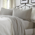 Cotton Jersey Knit Full Sheet Set - Ultra-Soft Heathered Light Grey