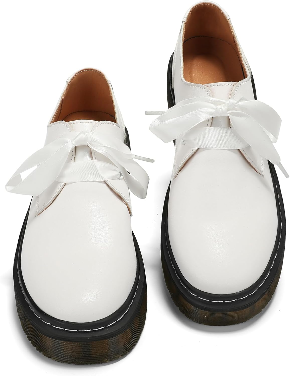 Women Lace-up Platform Chunky Loafers for Business and Casual Wear