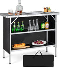 Giantex Foldable Camping Table: 2-Tier Storage, Portable & Stylish!