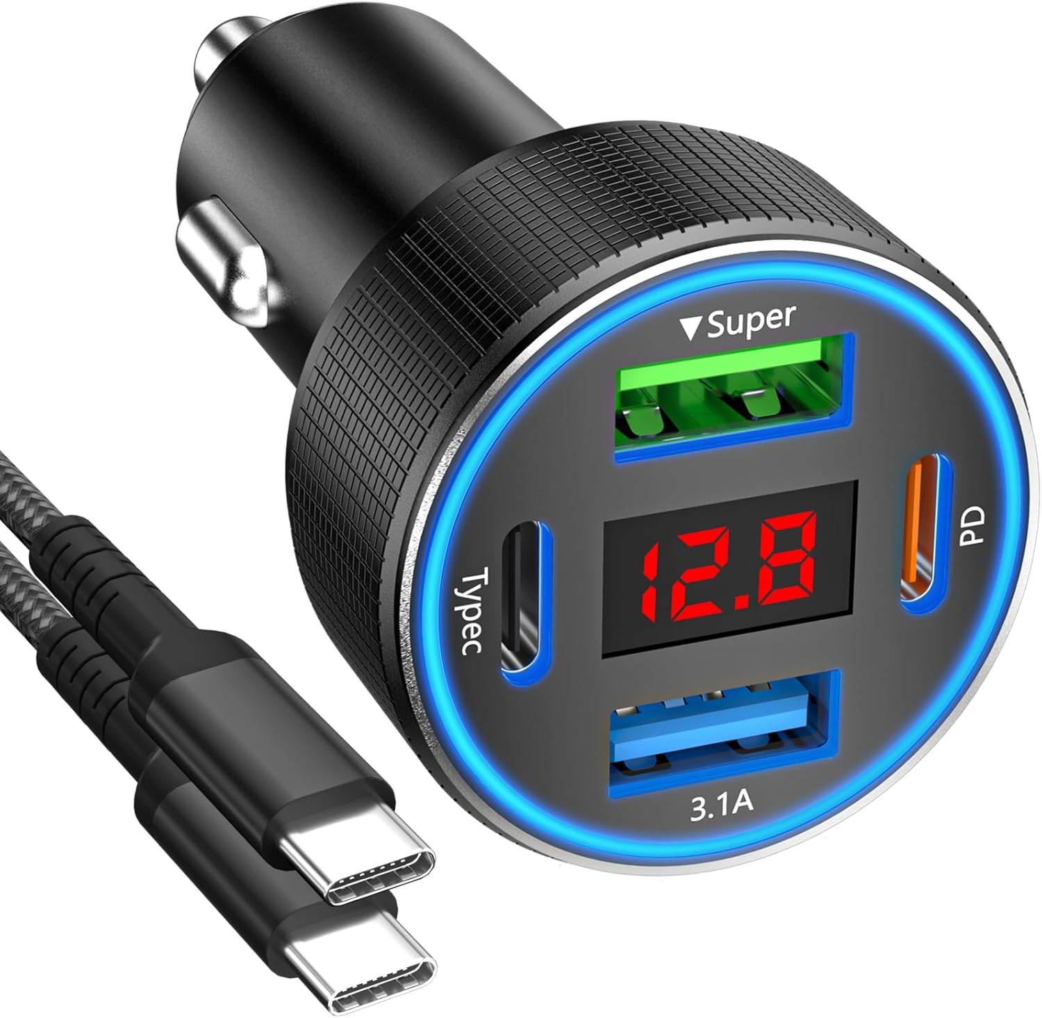 ANEXTIDE 78W Fast Charging Car Charger & USB C Cable