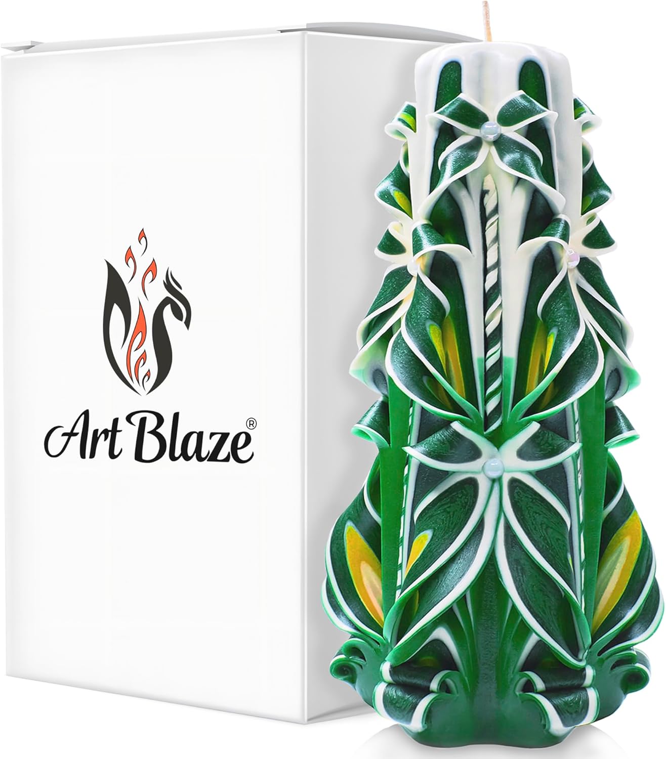 Handmade Long Burning Decorative Carved Candles for Home Decor