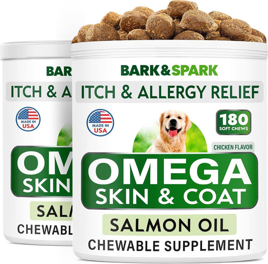 Omega 3 for Dogs - Fish Oil Treats for Shedding & Itch Relief