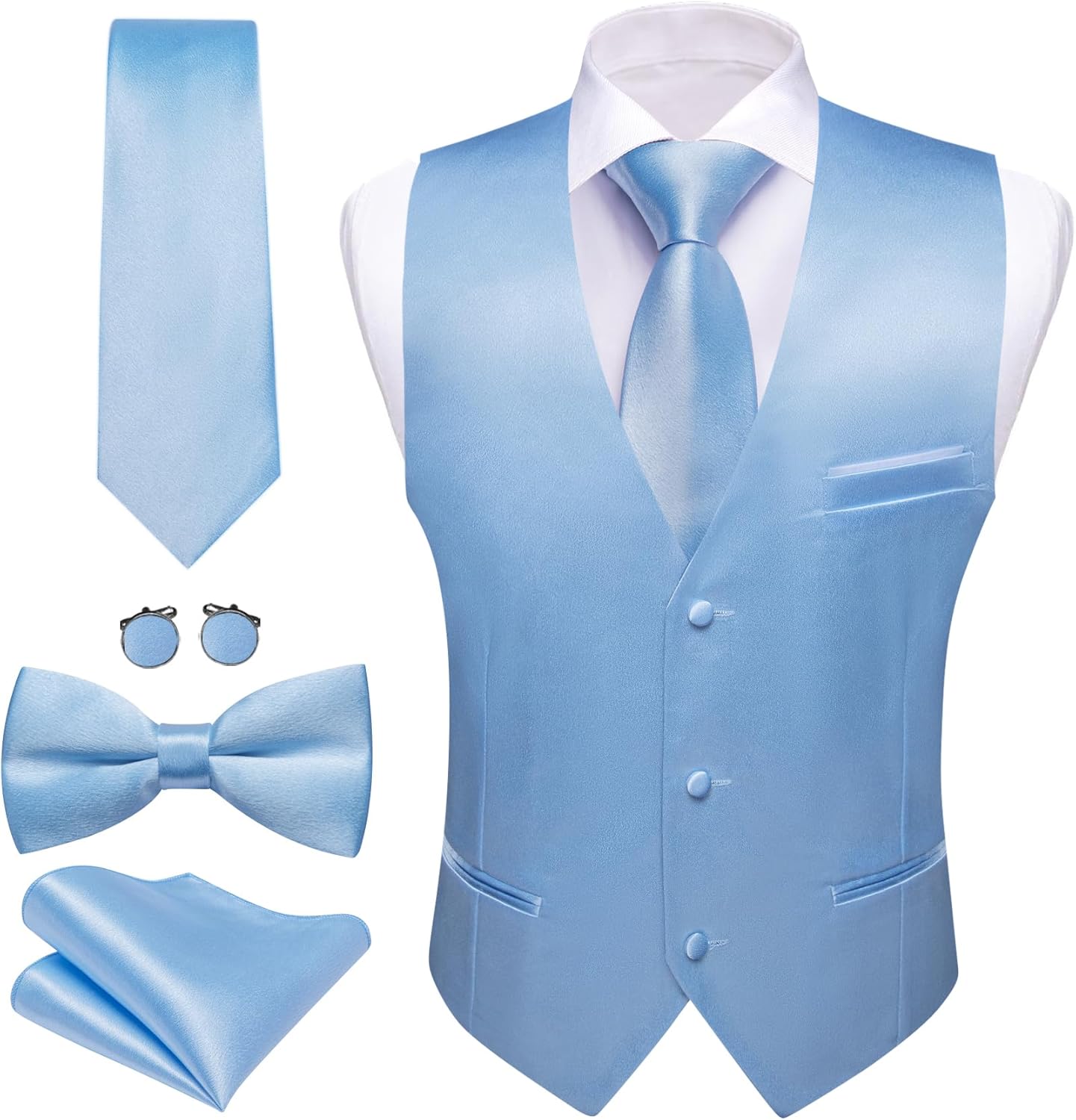Barry.Wang Mens Formal Business Suit Vest Slim Fit for All Occasions