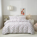 Red Heart Duvet Cover Queen 100% Cotton Love Heart Pattern - Soft