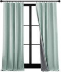 Blackout Linen Textured Curtains 90 in - Thermal Insulating Privacy