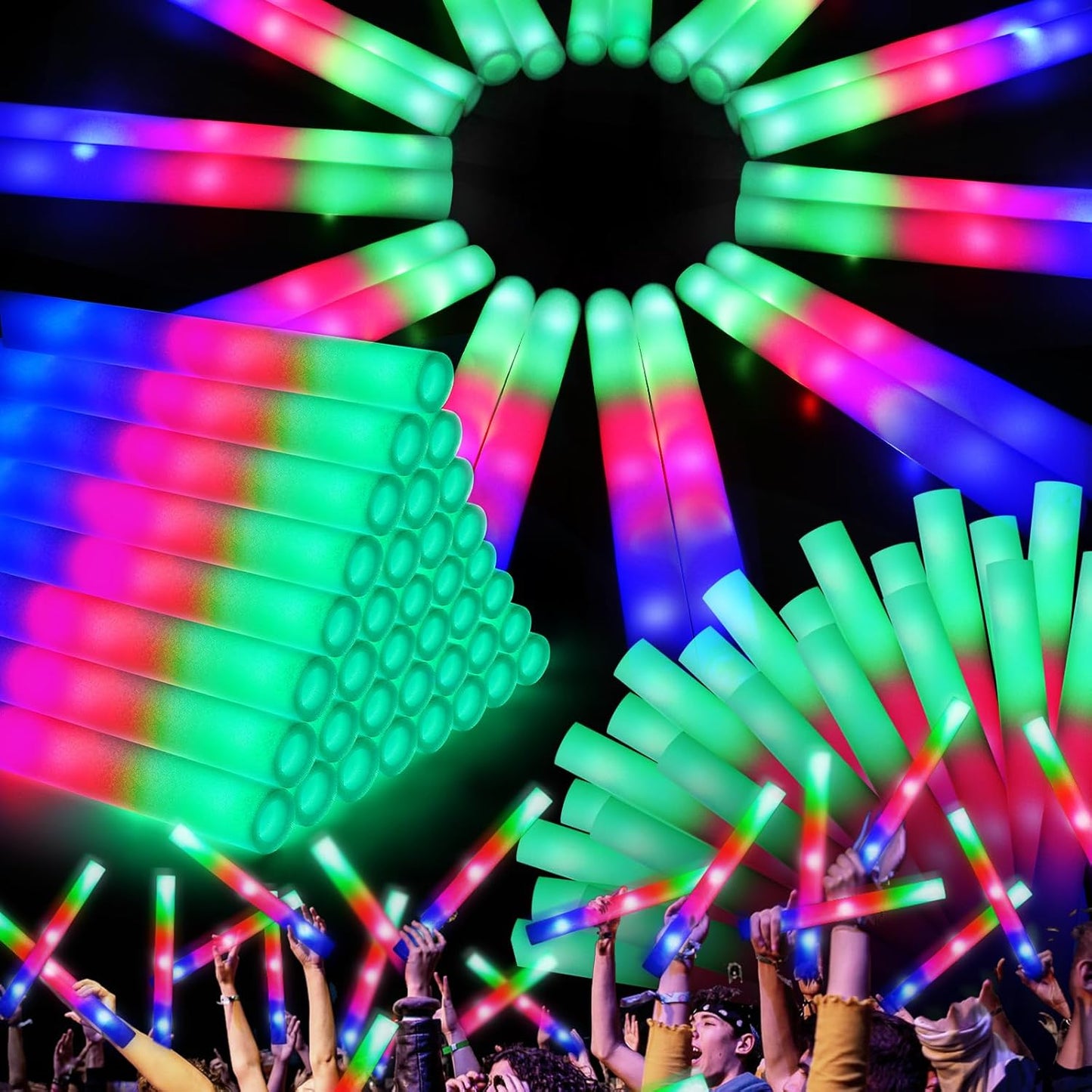 102 PCS LED Foam Sticks for Parties, Weddings, and Events