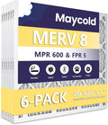Maycold 20x22x1 MERV 8 Air Filter 6-Pack - Clean, Pleated HVAC Filter