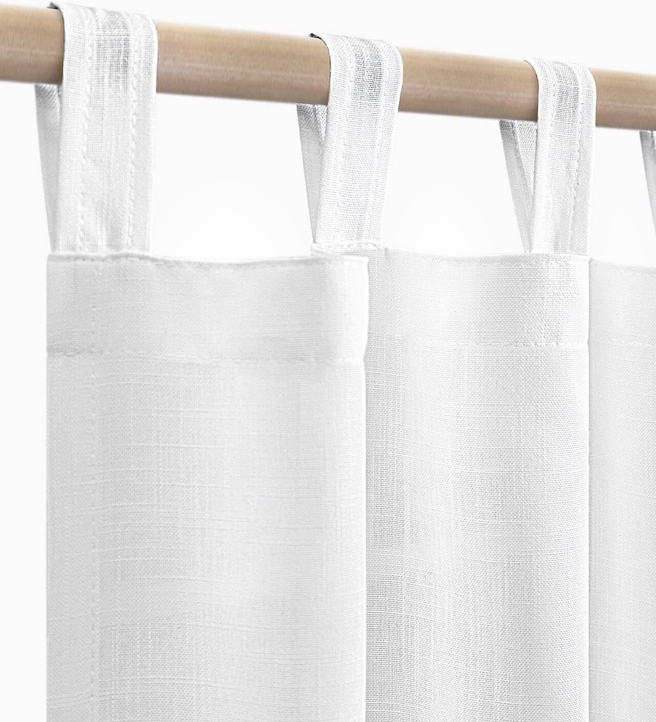 KOUFALL White Curtains 108 Inches Long for Elegant Living Rooms