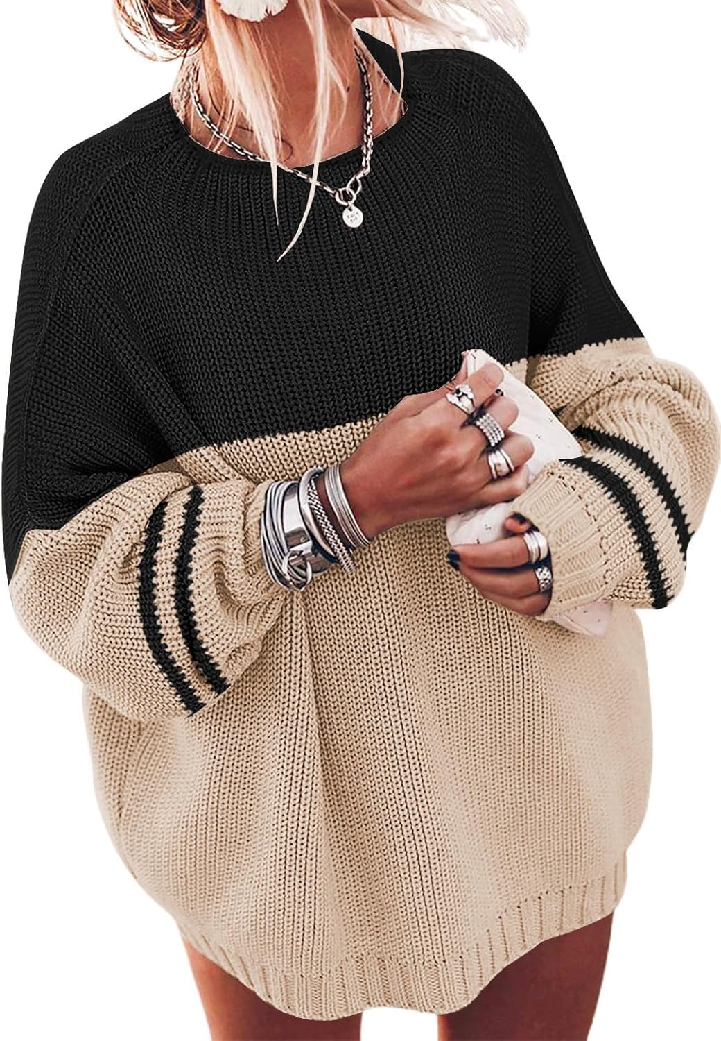 Oversized Batwing Long Sleeve Knit Sweater for Women 2025