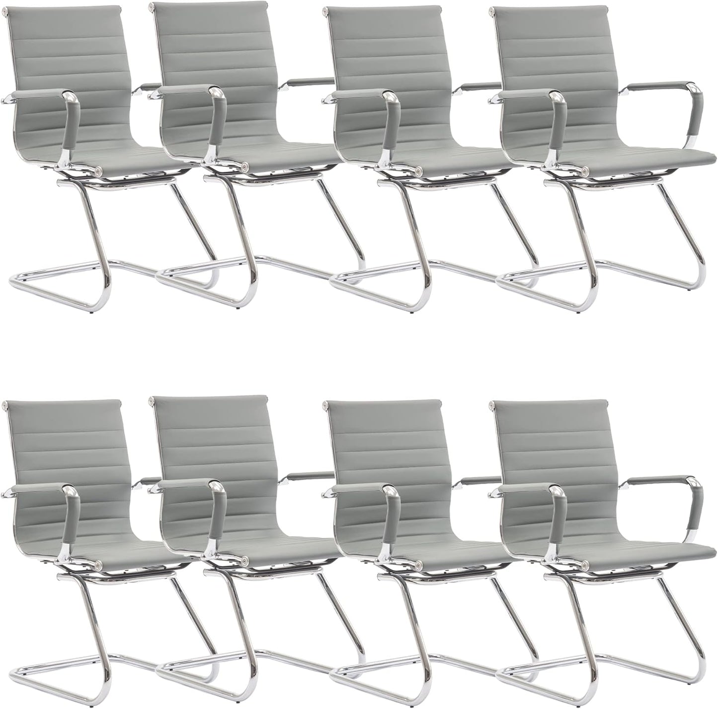 Office Desk Chair Set of 8 with Ergonomic Support and Style