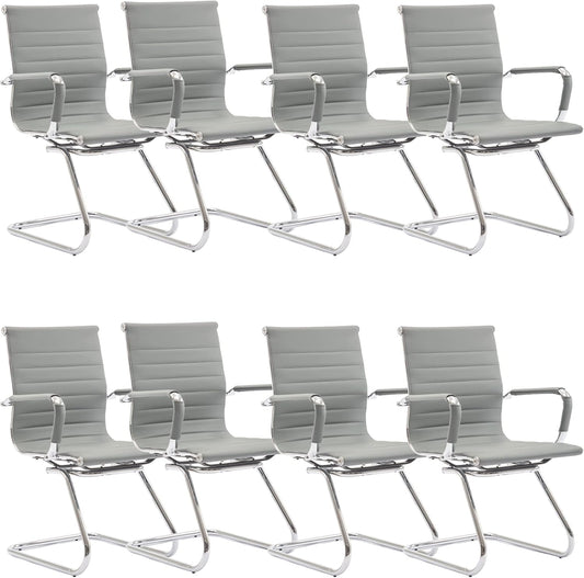 Office Desk Chair Set of 8 with Ergonomic Support and Style