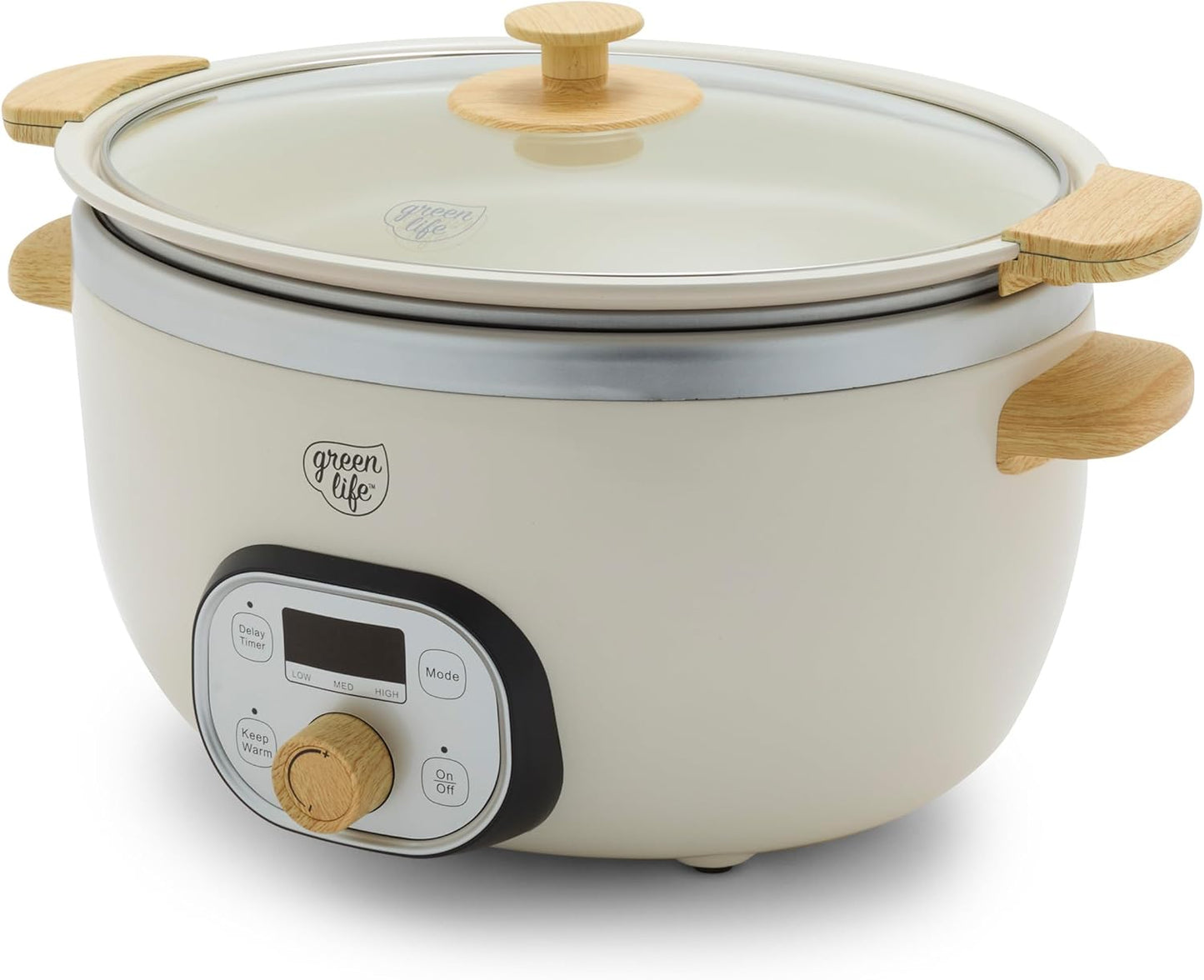 GreenLife 8QT Slow Cooker with Non-Toxic Ceramic Nonstick Bowl