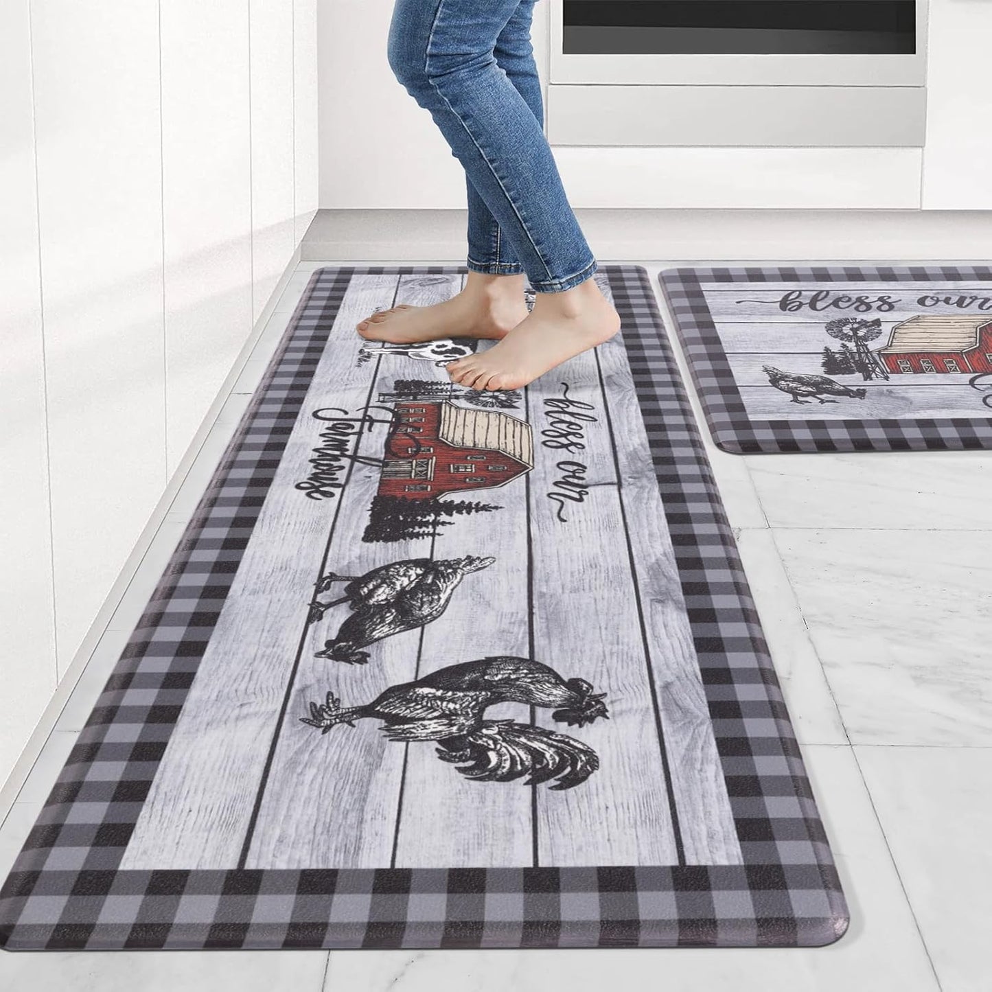 Carvapet Kitchen Floor Mats 2Pcs for Comfort and Safety