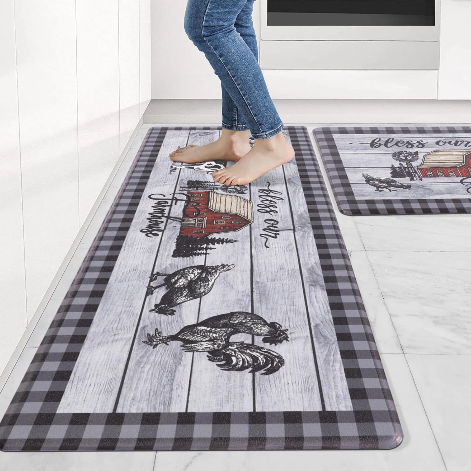 Carvapet Kitchen Floor Mats 2Pcs for Comfort and Safety