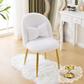 Fluffy Girls Vanity Chair with Back & Pillow - Cozy Plush Vanity Seat