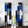Royal Blue 100% Blackout Curtains 52Wx84L - Patterned Room Darkening