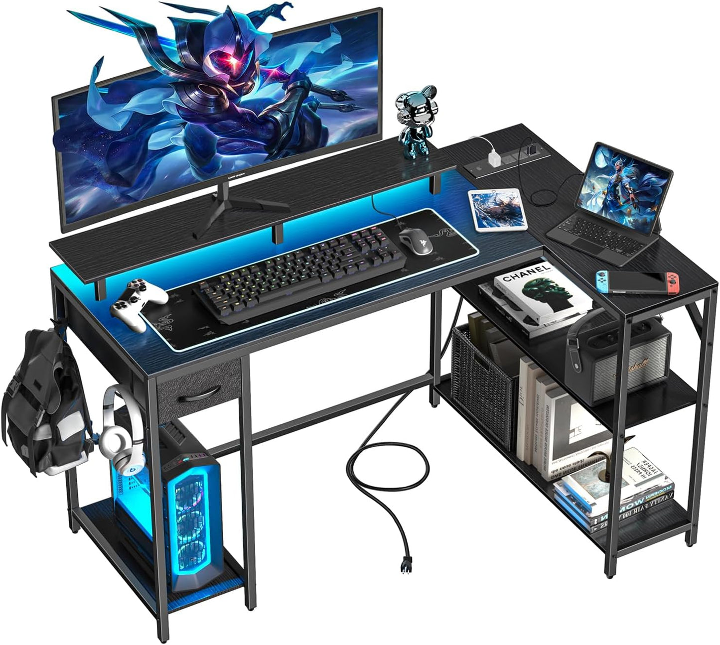 Multi-functional L-Shaped Gaming Desk | Eivanet