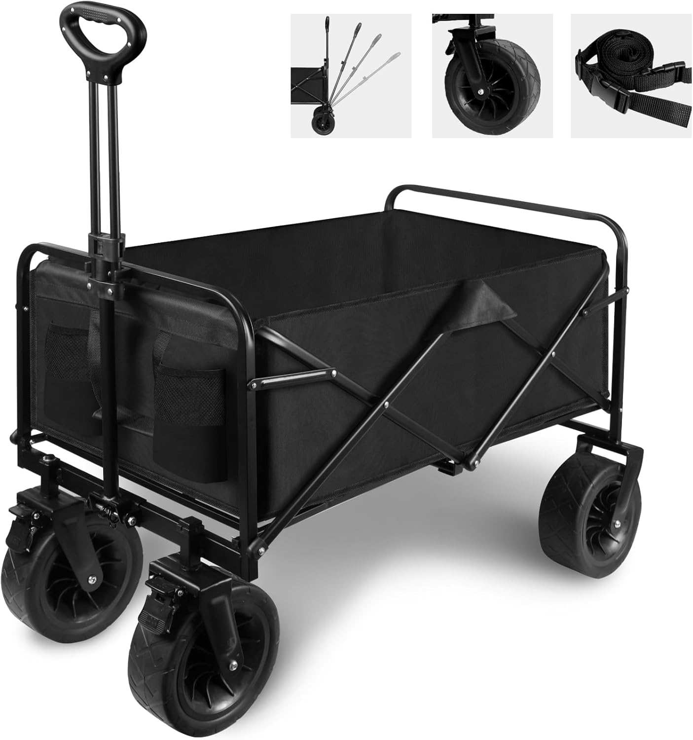 Brake Garden Cart: Collapsible, 360 Swivel Wheels, 330lbs Capacity