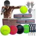 Boxing Reflex Ball Headband Set for MMA Reaction Training - 4 Levels