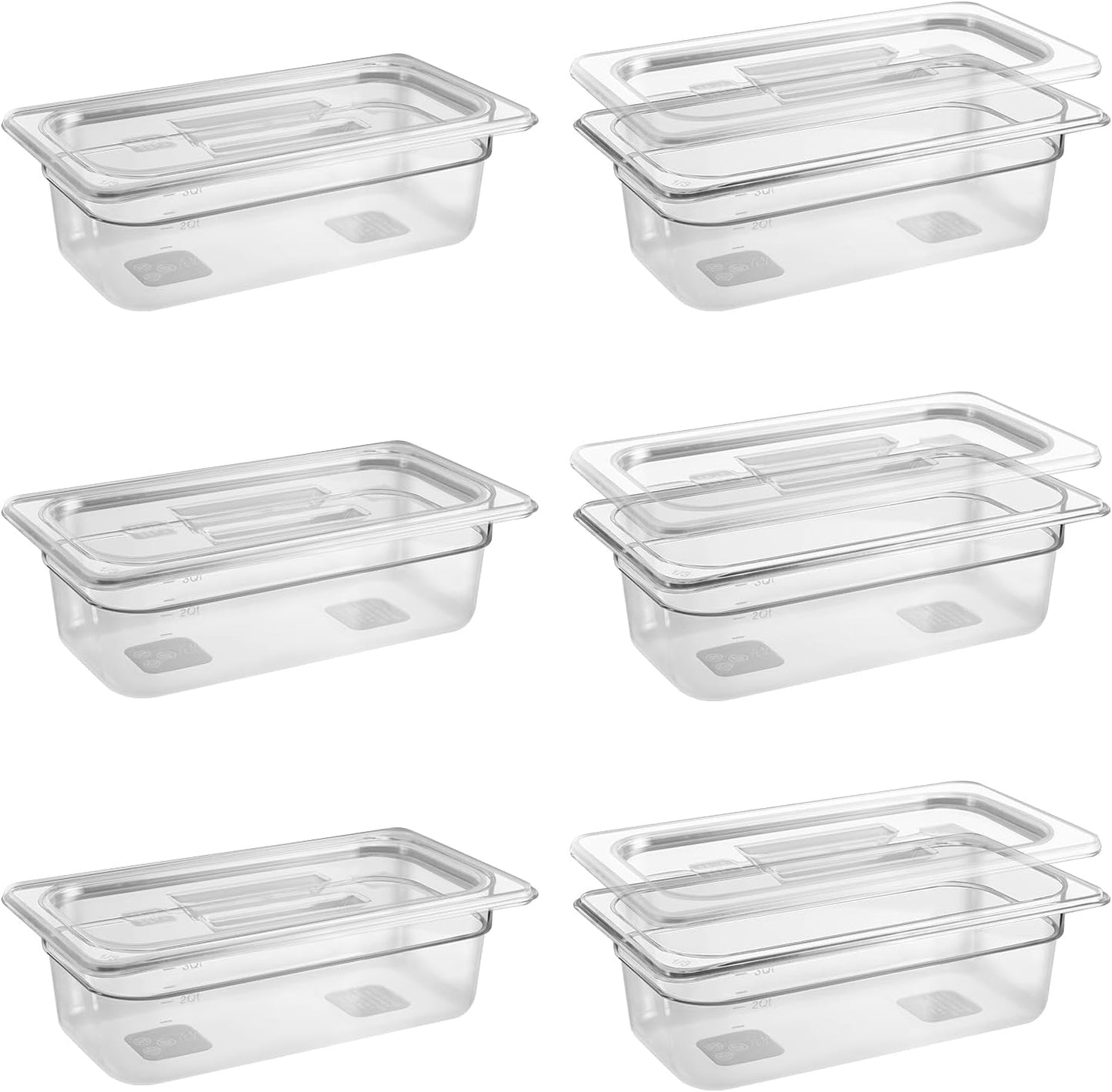 Clear Food Pans with Lids - Durable 1/3 Size Storage Solution