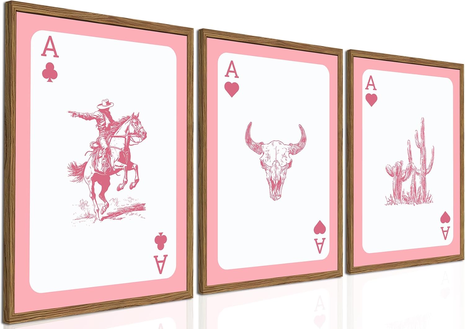 Western Cowboy Wall Art Set of 3 for Rustic Room Decor