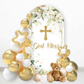 God Bless Arch Cover Backdrop 6ft Yellow Spandex - Photo Booth