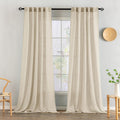 MIULEE Linen Curtains 96 in Length 2 Panels - Semi Sheer Privacy