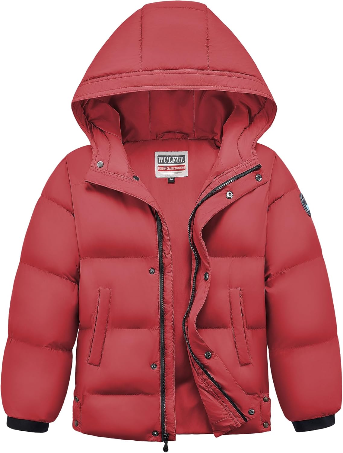 WULFUL Kids Boy's Winter Coat Hooded Puffer Windbreaker Jacket