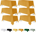 Gold Rectangle Tablecloths 70 x 120 in 6 Pack - Wrinkle & Stain