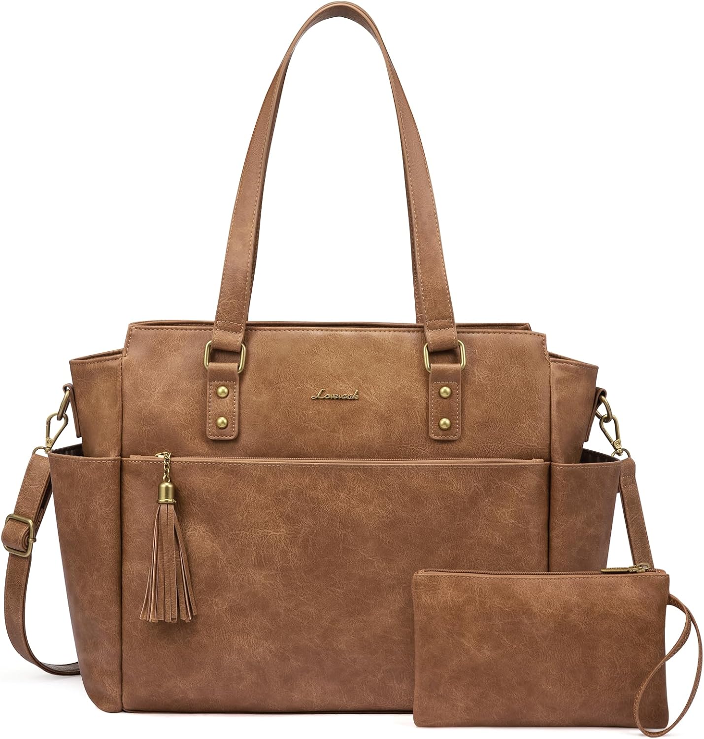 LOVEVOOK Laptop Tote Bag for Women with Large Cup Holder