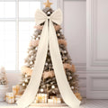 Giant Satin Bow 75in x 18in Cream White Ribbon Tie - Oversized Decor