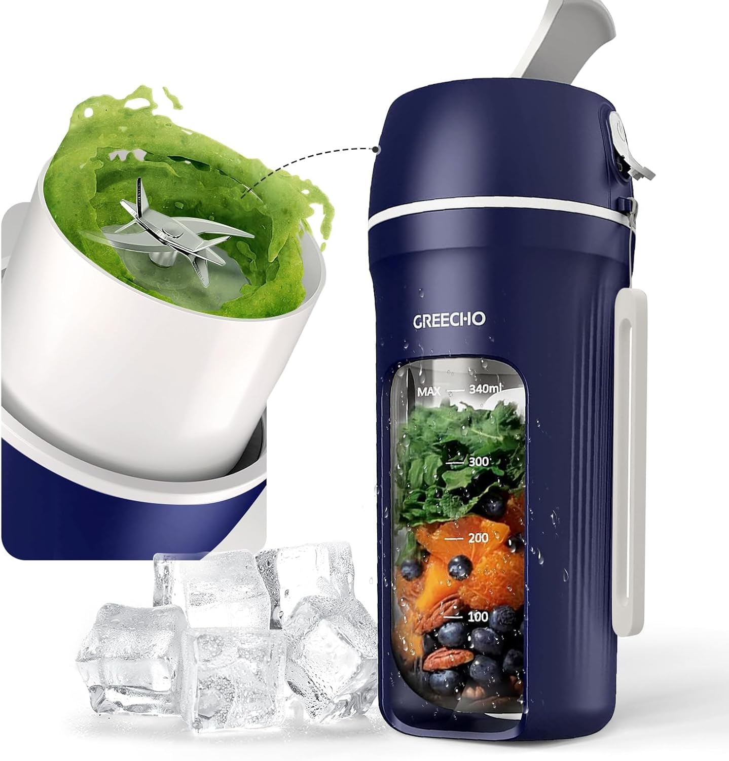 Portable One-Handed Mini Blender for Shakes & Smoothies