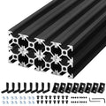 8Pack 2020 V-Slot 800mm Black Aluminum Extrusion - Modular Rails
