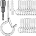 100 Pcs Screw-in Hooks for Outdoor String Lights - Secure Swivel Q
