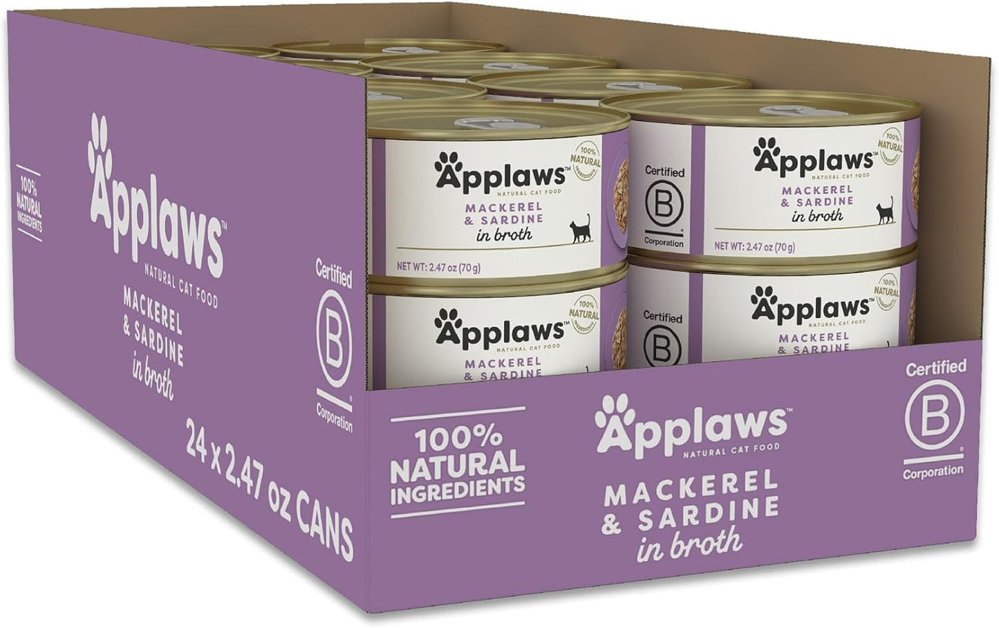 Applaws Natural Wet Cat Food with Mackerel & Sardine in Broth