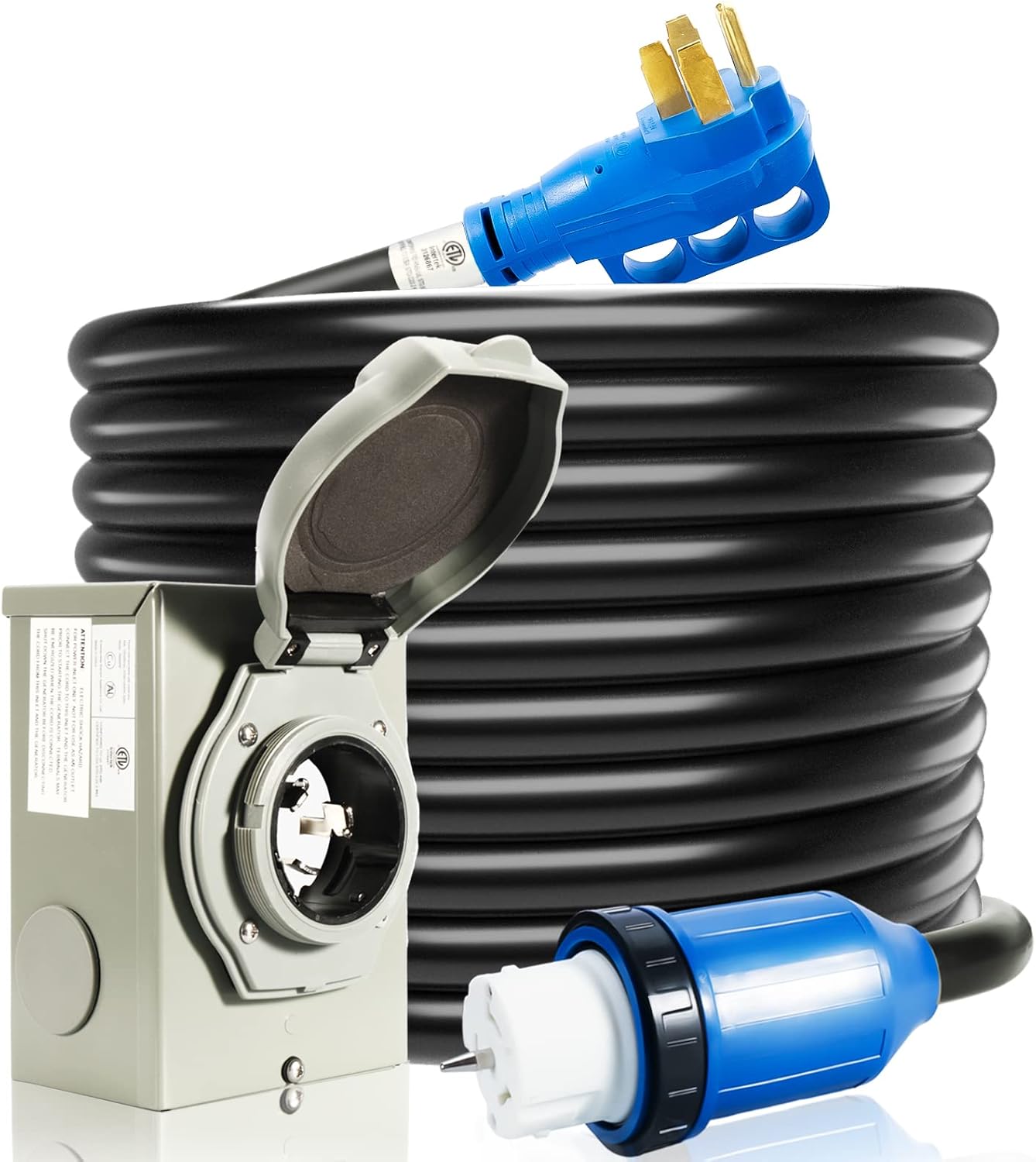 50 Amp Generator Cord and Power Inlet Box for Reliable Power