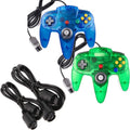2 Pack Classic N64 Controllers Bundle with 2 Pack 6FT Extension Cables