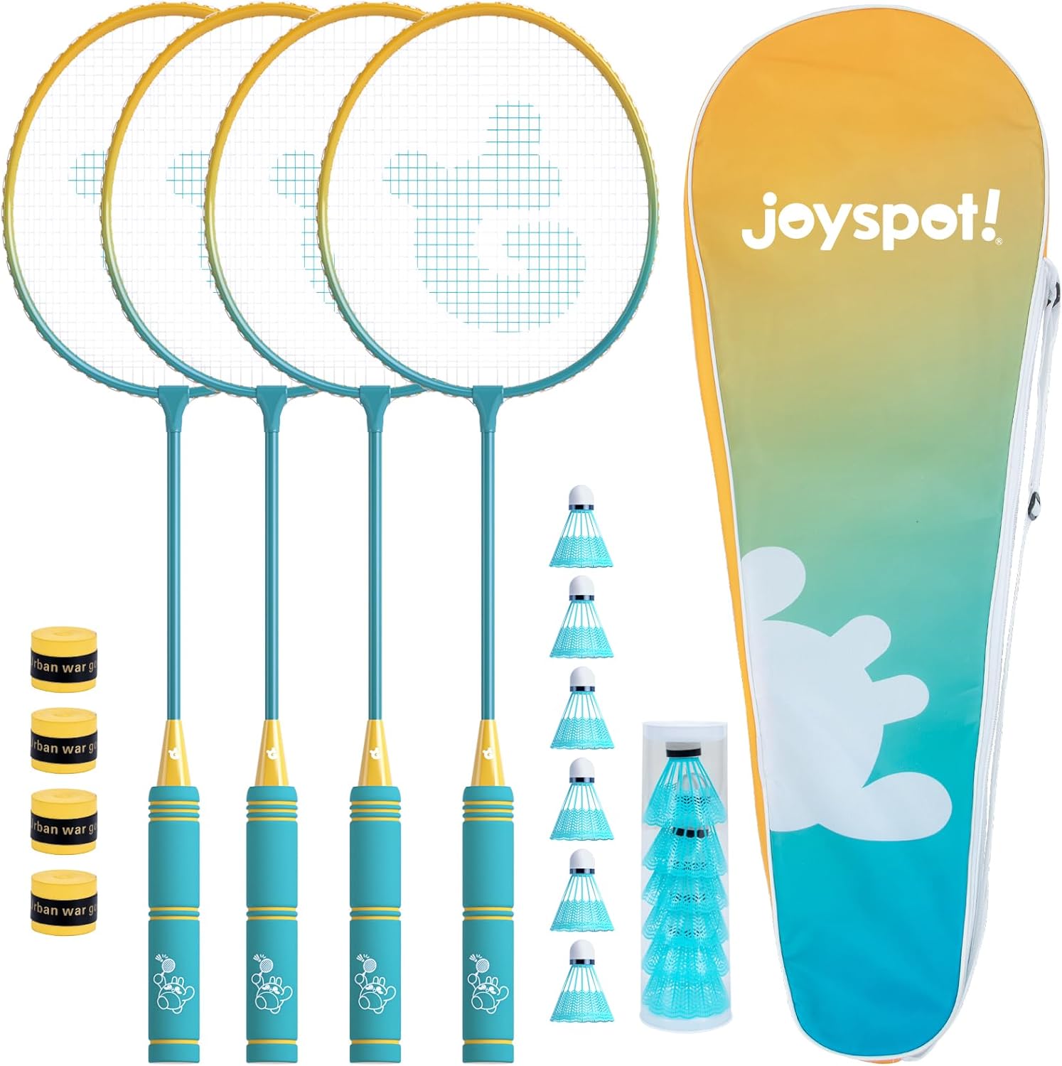 Complete Badminton Rackets Set of 4 for Outdoor Fun