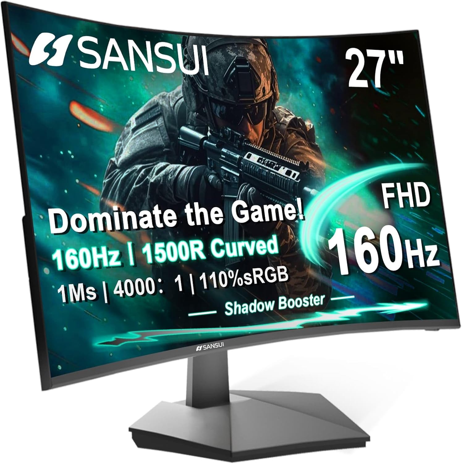 SANSUI 27 Inch Curved 160Hz Gaming Monitor for Ultimate Play