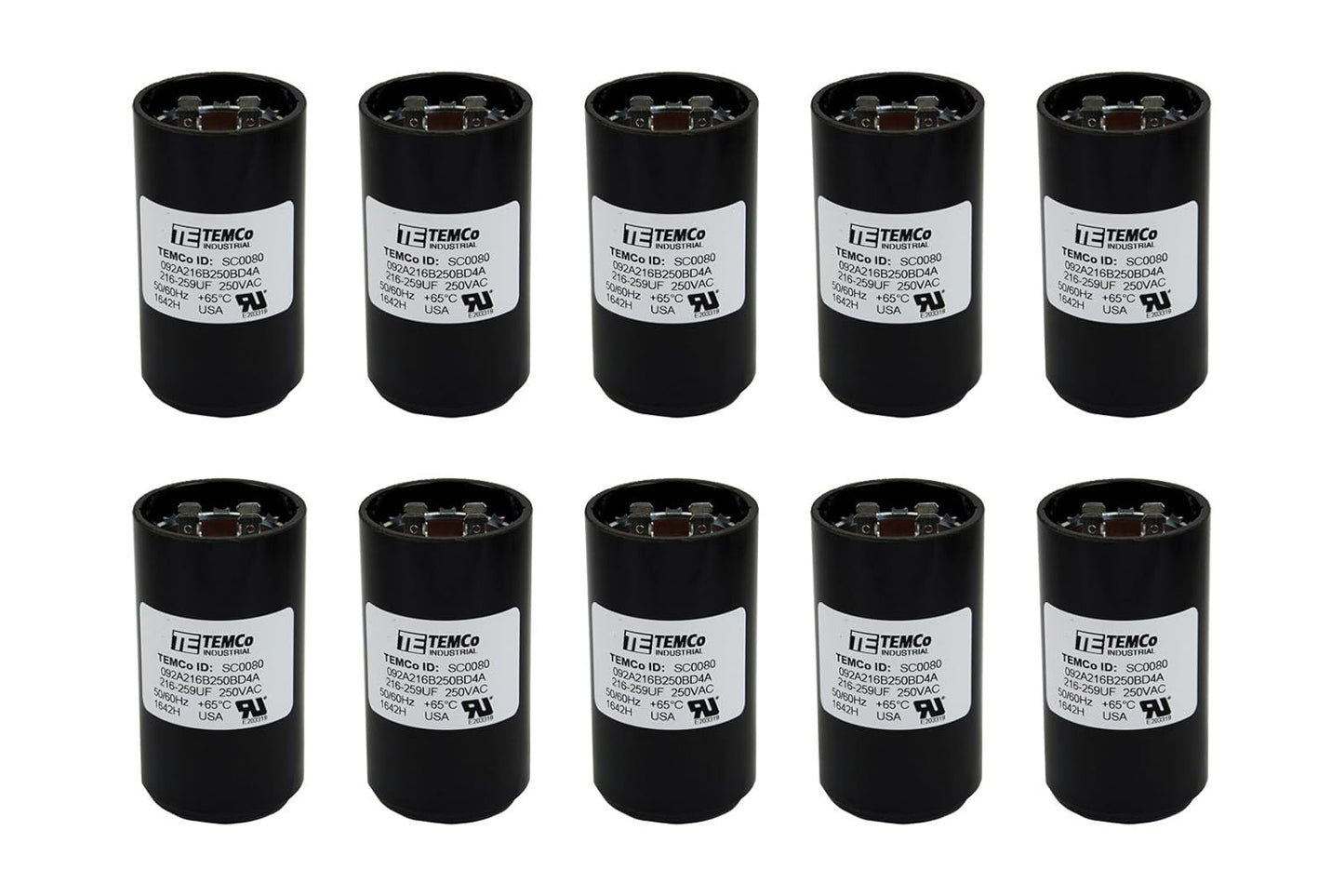 10 Pack 216-259 uF MFD CD60 Start Capacitor for HVAC Needs