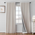 100% Blackout Curtains 96 in Length 2 Panels Faux Linen - Thermal Room