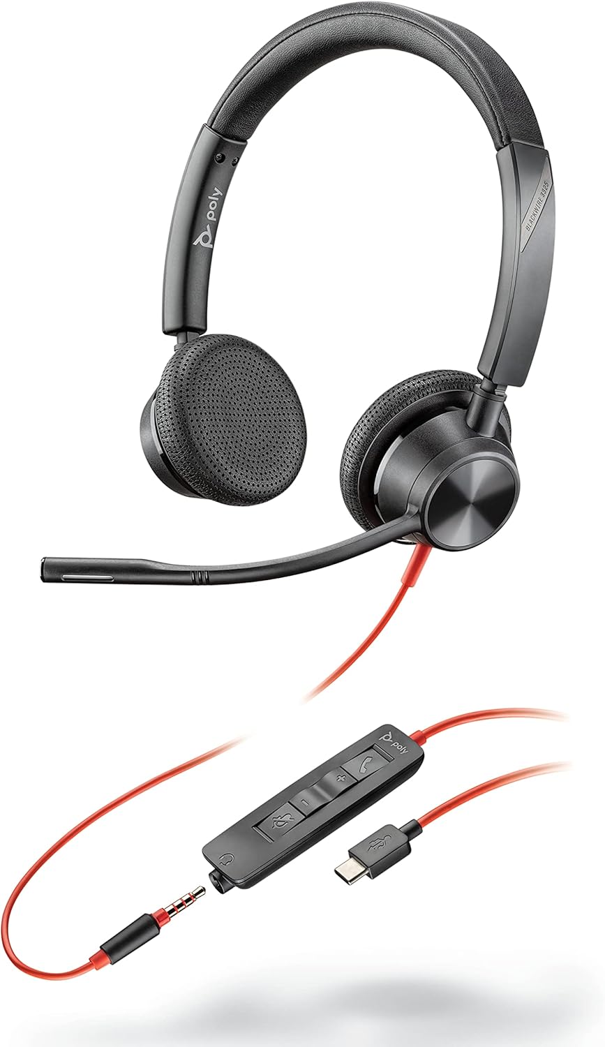 Plantronics Blackwire 3325 Wired Dual-Ear Headset for Teams