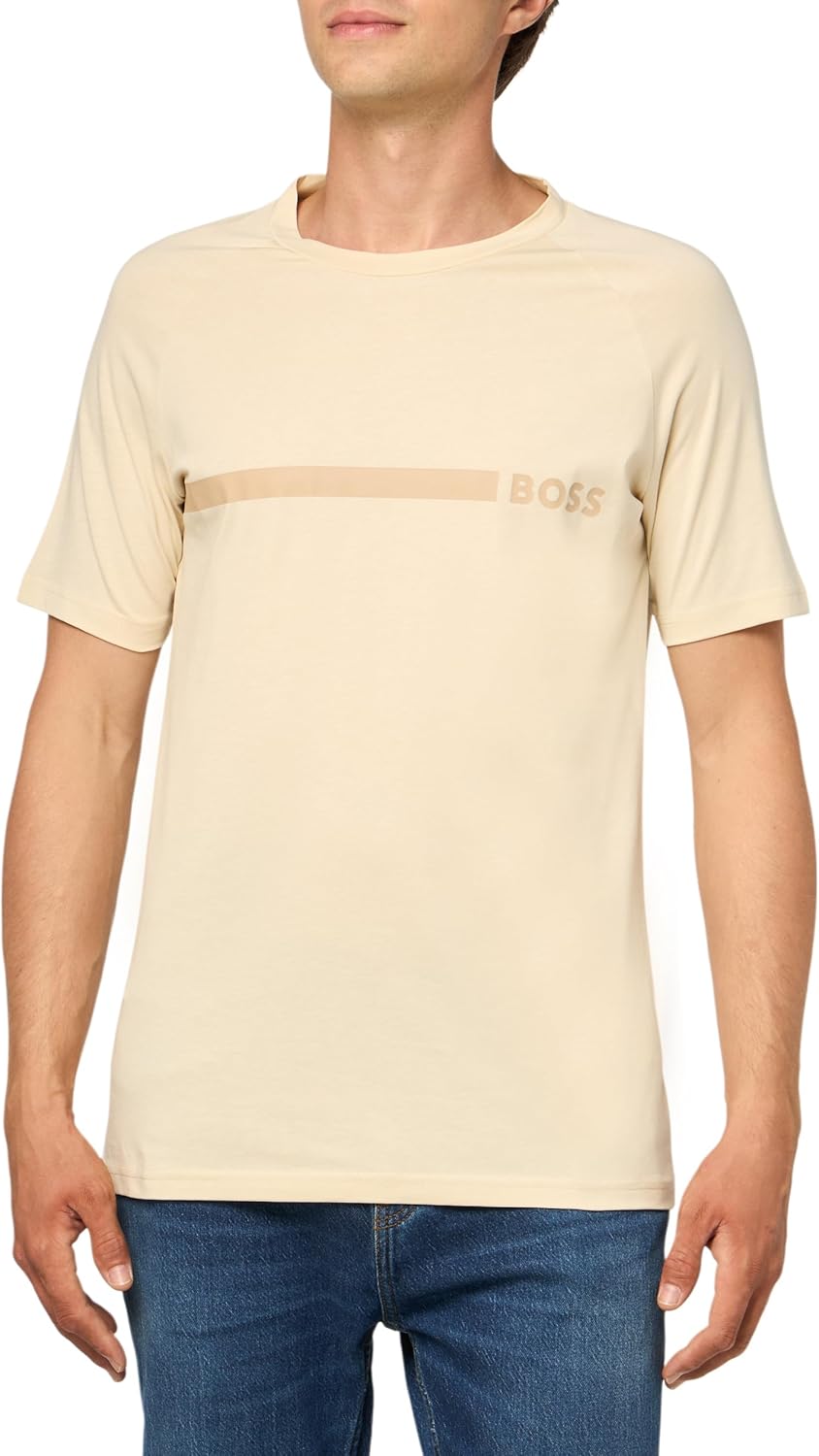 BOSS Mens Big Logo Cotton T-Shirt for Stylish Comfort