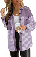 Shackets for Women Long Sleeve Plaid Button Down - Cozy Fall Layer