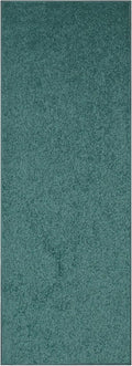 Ambiant Teal Solid Color Area Rug 2 ft x 12 ft Runner - Pet Friendly
