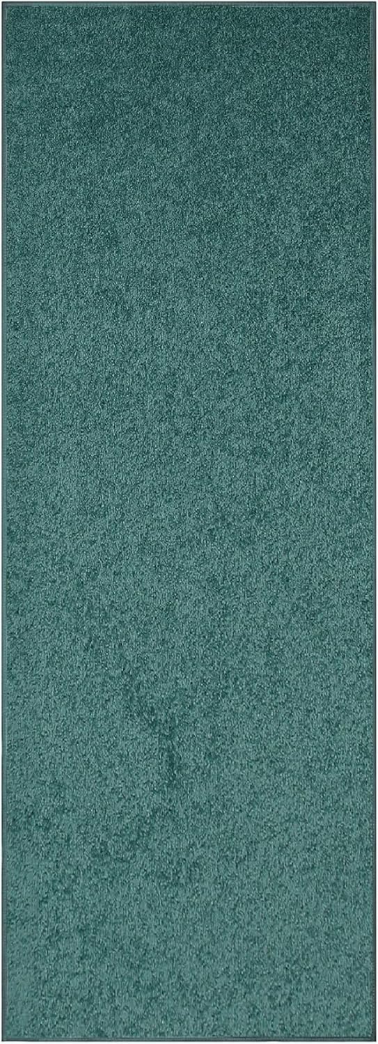Ambiant Pet Friendly Solid Color Area Rug in Teal - 2ft x 12ft Runner