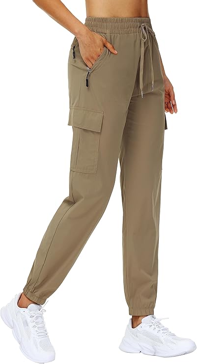 MOUEEY Women's Cargo Joggers Lightweight Quick Dry Athletic Pants