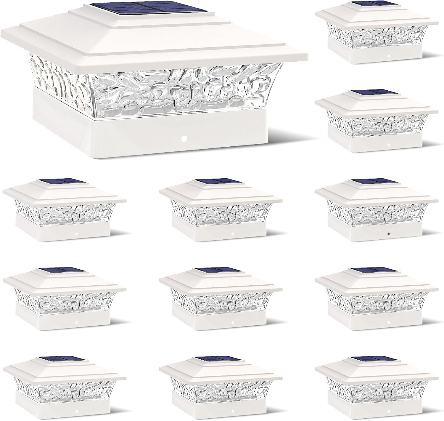 Solar Post Cap Lights Outdoor 12pack for Deck and Fence Use